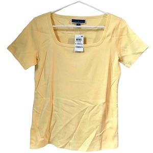 NWT KAREN SCOTT Short Sleeve Yellow Top Women’s Size XS